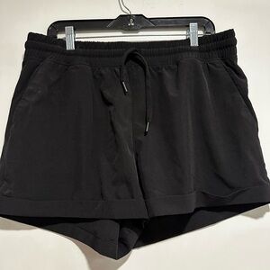 90 Degree By Reflex Black Running Shorts Women's Size XL. Folded Hem. Pockets.